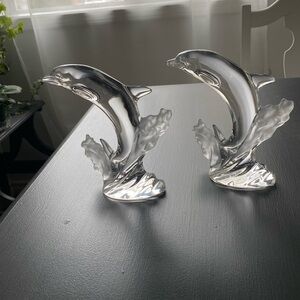1994 Lenox Crystal Dolphins Riding a Wave